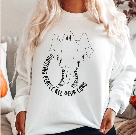 Ghosting people all year long Crewneck