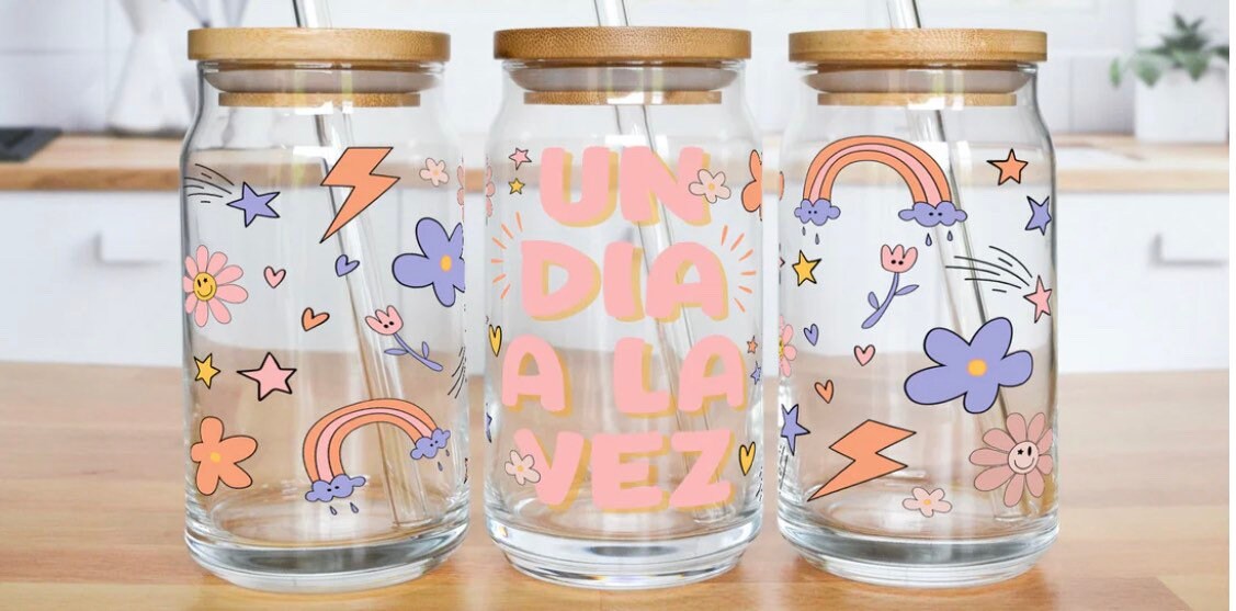 Un Dia la vez cup, Glass Cup, Libbey Glass *