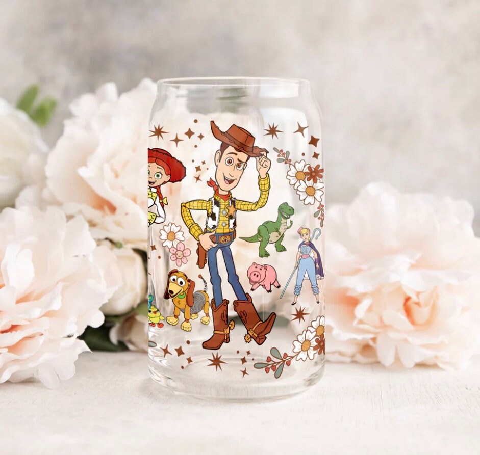 Toy story cup, Glass Cup, Libbey Glass *